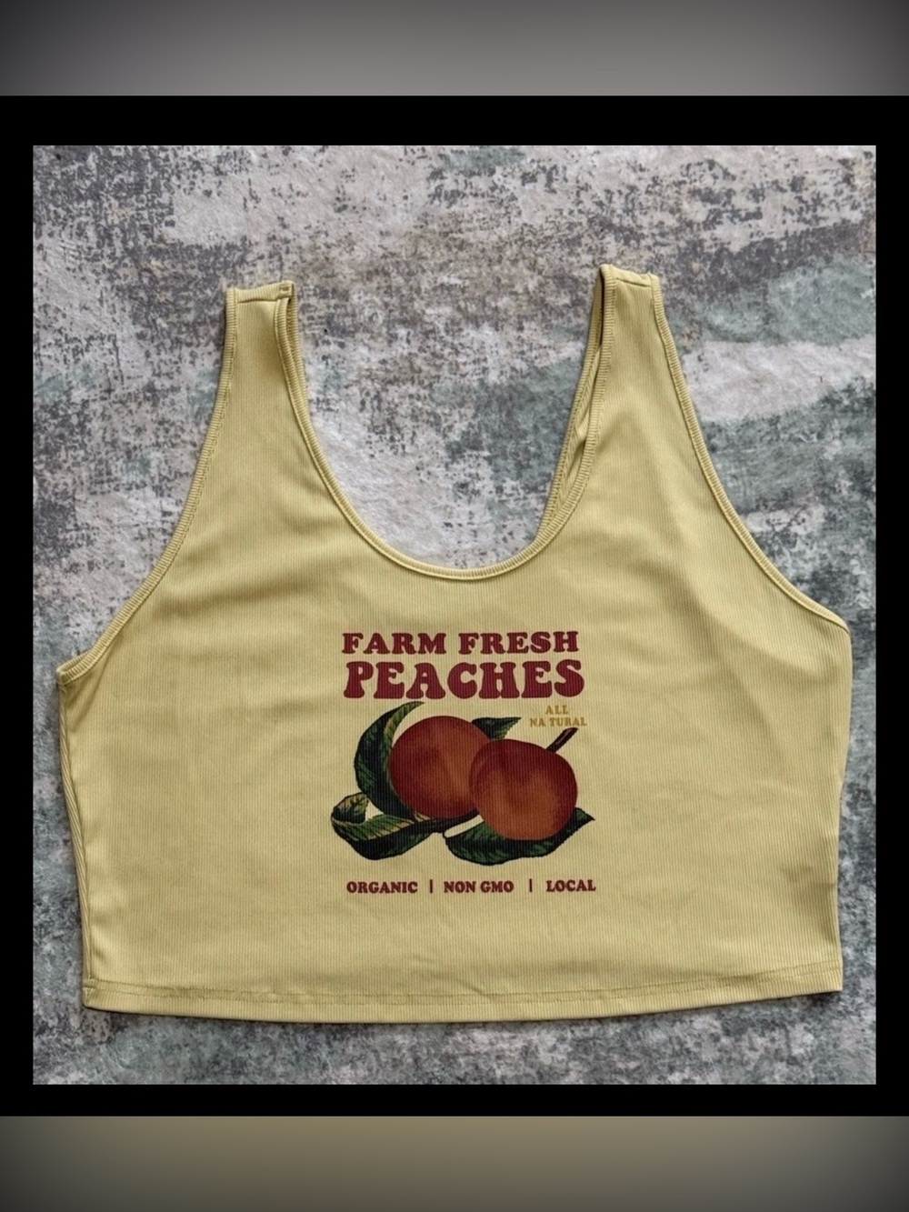 Farm Fresh Peaches Graphic Crop Tank Top Tagged 5XL Fits 1X See Measurements